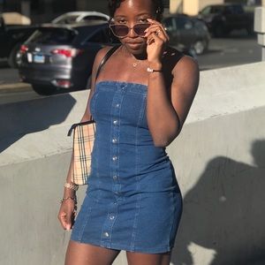 Denim/Jean Button Tube Dress